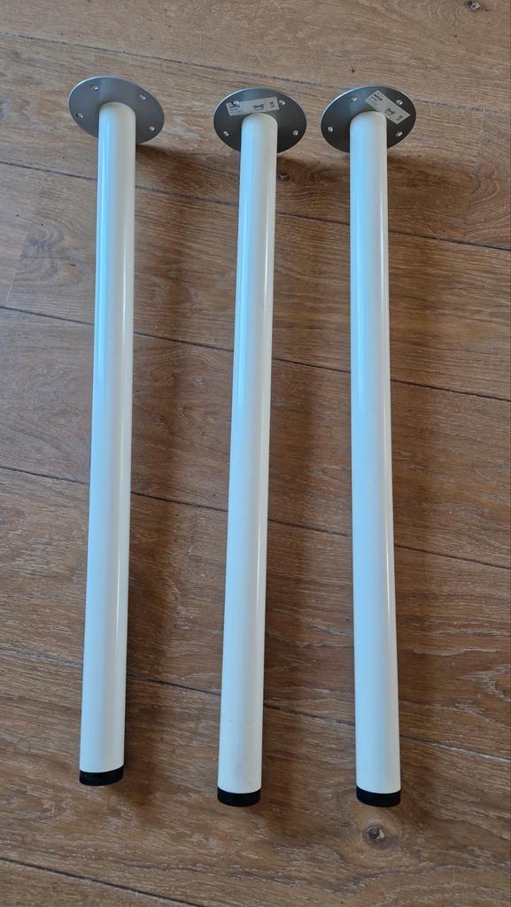 IKEA ADILS Tafelpoten Wit - Set van 3, Huis en Inrichting, Tafelonderdelen, Gebruikt, Tafelpoot, 50 tot 100 cm, Minder dan 50 cm