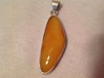 ketting hanger van barnsteen, Verzenden, Nieuw, Geel, Zilver