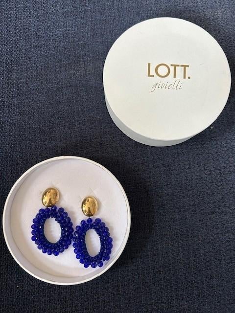 Kobalt blauwe oorbellen Lott Gioielli, Sieraden, Tassen en Uiterlijk, Oorbellen, Ophalen of Verzenden, Zo goed als nieuw, Overige materialen