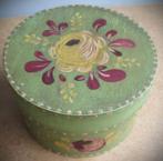 Rosemaling stijl handbeschilderd houten doosje~retro, Ophalen of Verzenden