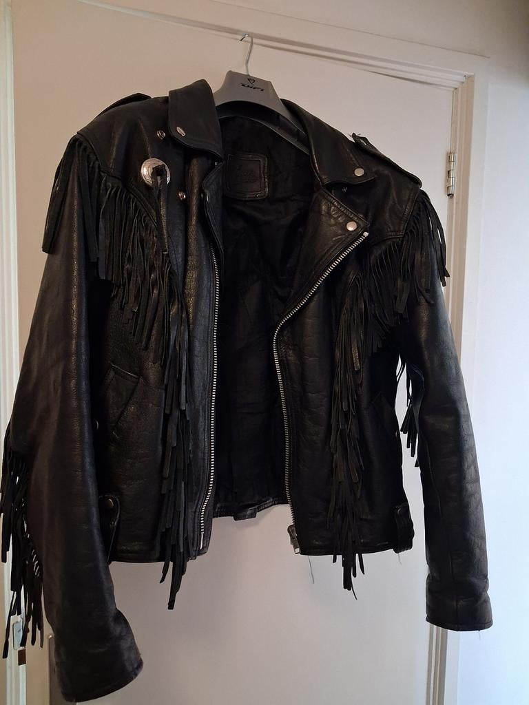 Mooie lederen damesbikersjas, Motoren, Ophalen, Tweedehands, Dames, Onbekend