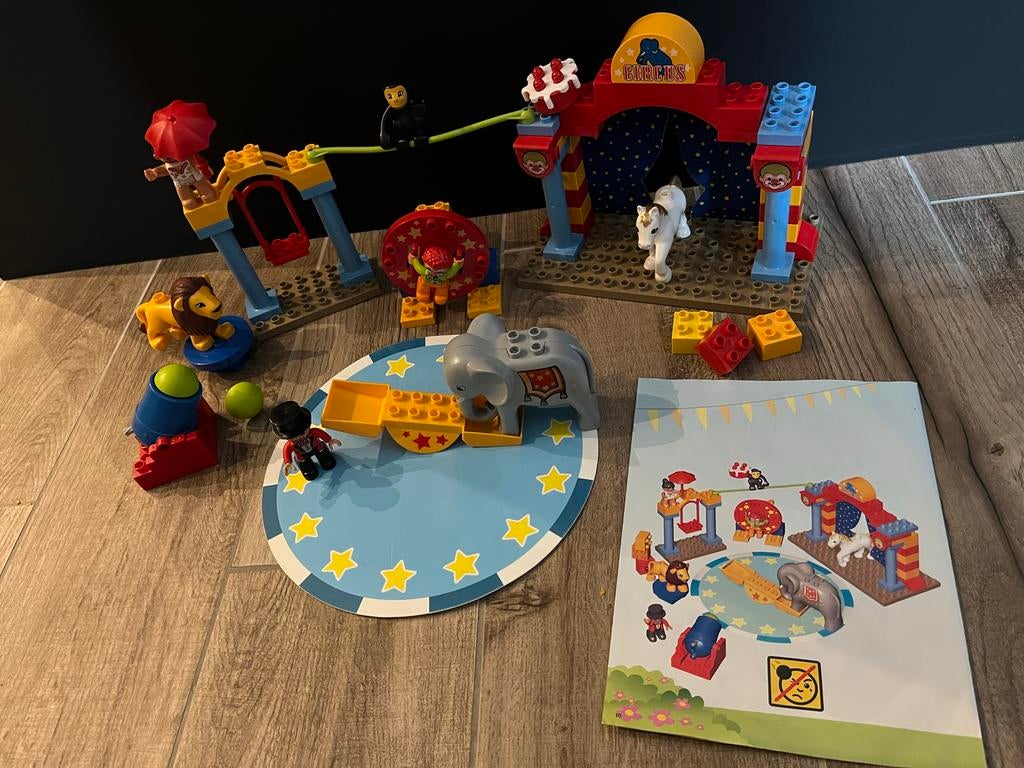 Lego Duplo Circus 5593 - Complete set met instructies, Overige thema's, Ophalen of Verzenden, Zo goed als nieuw, Duplo