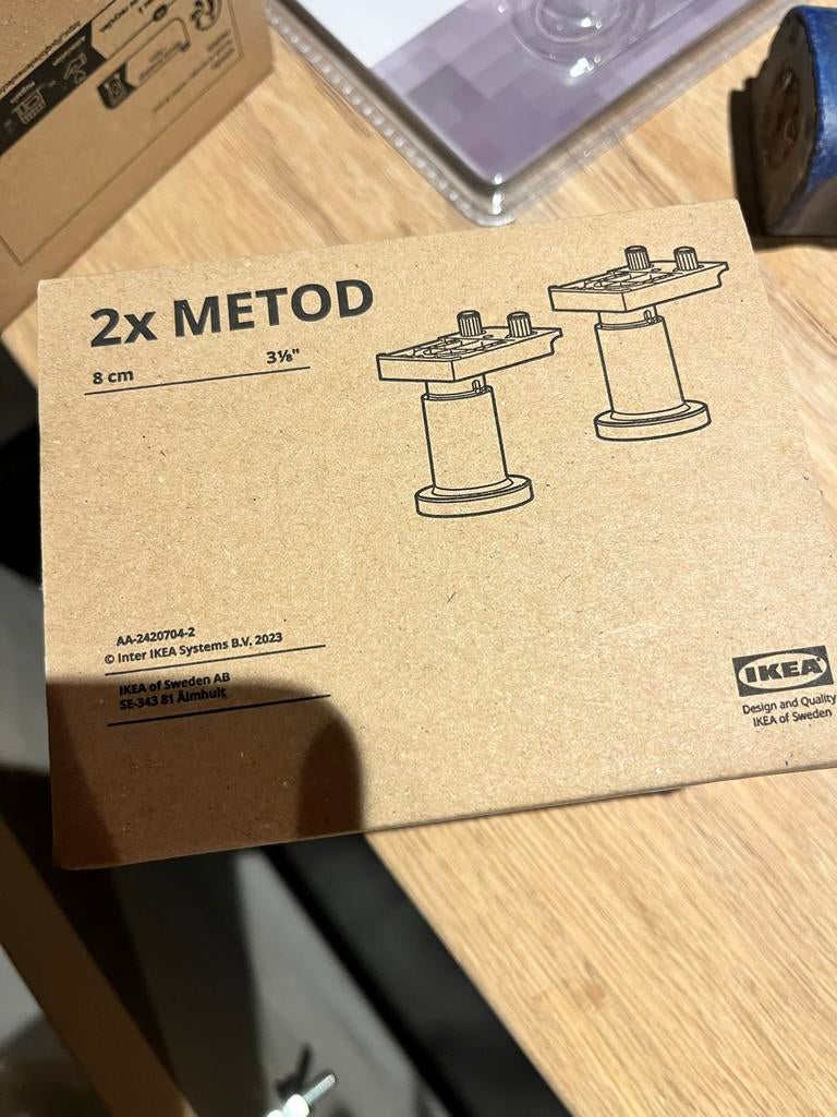 IKEA METOD Keukenpootjes - 4 stuks, 8 cm, Huis en Inrichting, Keuken | Keukenelementen, Minder dan 50 cm, Zwart, Nieuw, Ophalen of Verzenden