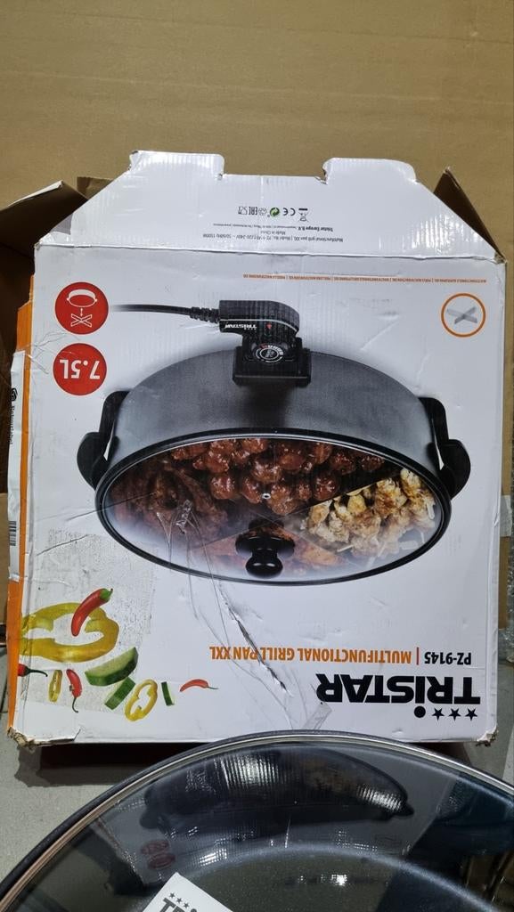 Tristar Multifunctionele Grillpan XXL PZ-9145, Witgoed en Apparatuur, Grillplaten, Ophalen of Verzenden, Nieuw