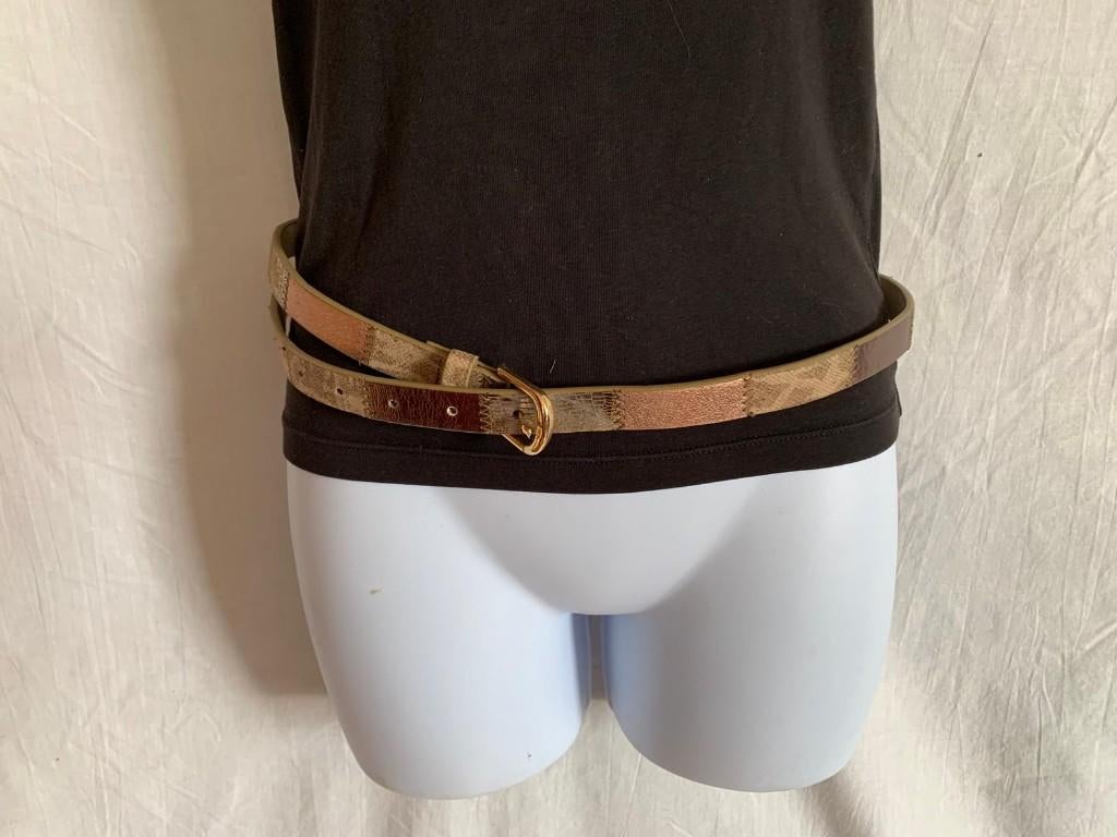 Gave riem, patchwork stijl. Lengte: 94 cm :, Kleding | Dames, Riemen en Ceinturen, Minder dan 3 cm, Bruin, ., 90 tot 100 cm