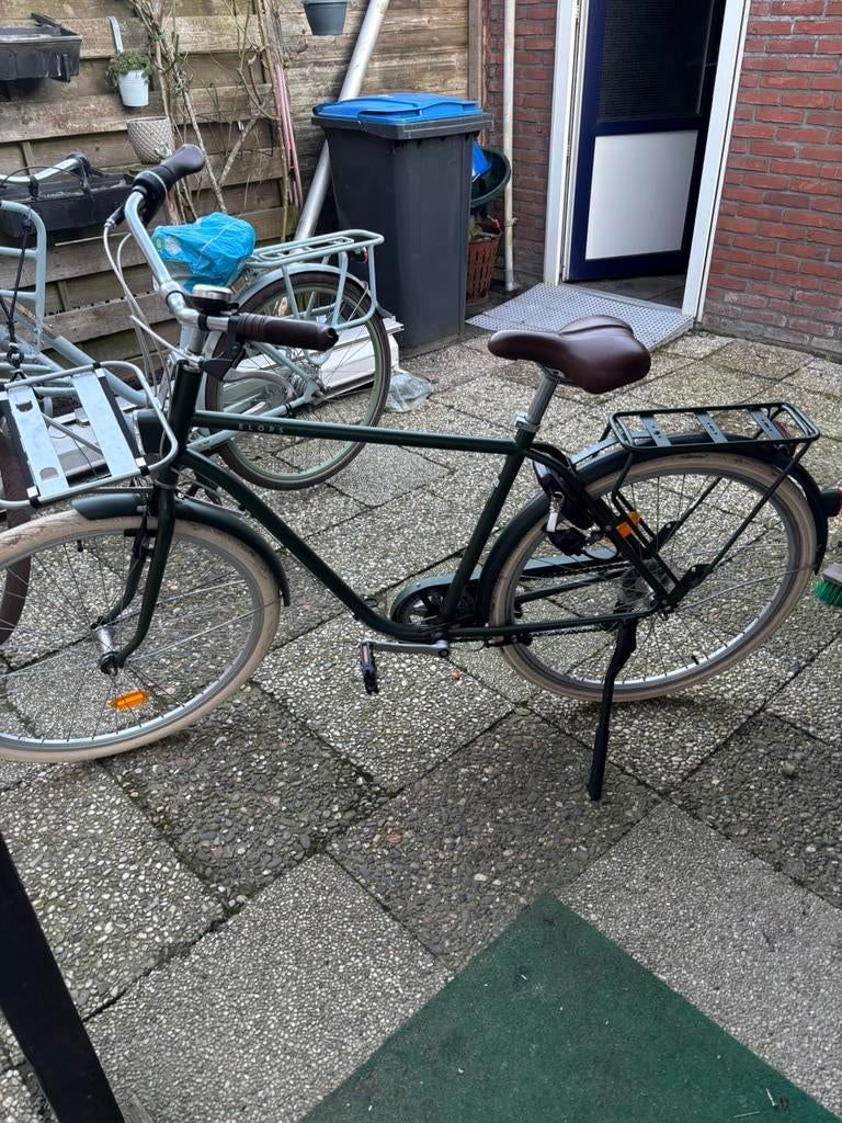 Elops stadsfiets 520 kaki heren L/XL (1.75-1.95m), Versnellingen, Zo goed als nieuw, 53 tot 57 cm, Ophalen