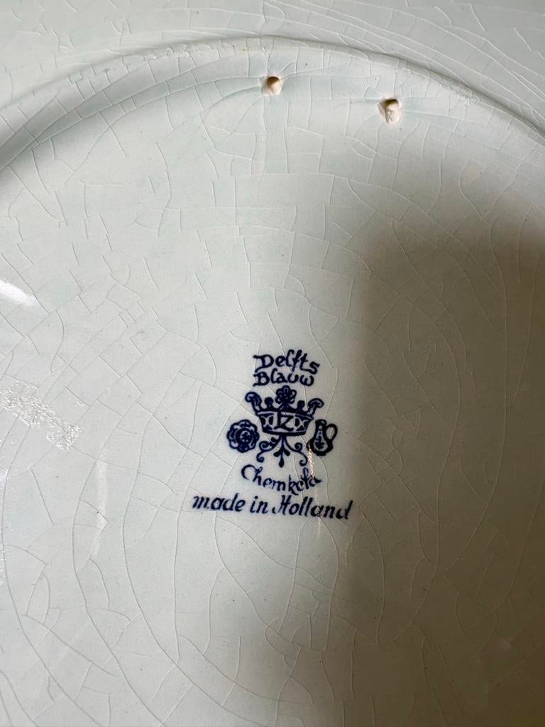 Delfts blauw bord Kerk Lindenheuvel Geleen, Ophalen of Verzenden