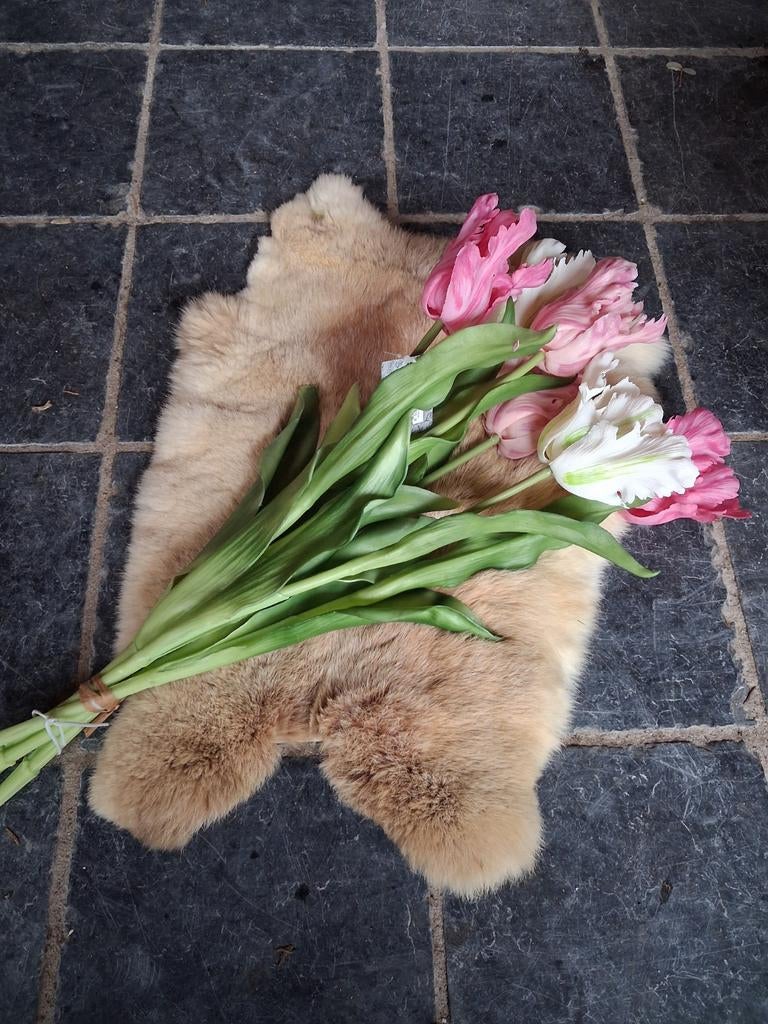 Prachtige real touch Papegaai tulpen - 6 stuks, Huis en Inrichting, Ophalen of Verzenden, Nieuw, Kunstbloem, Roze