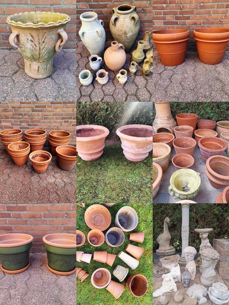 Veel terracotta tekoop! Prijsjes vanaf €5,-, Ophalen, Rond, Minder dan 25 cm, Minder dan 40 cm