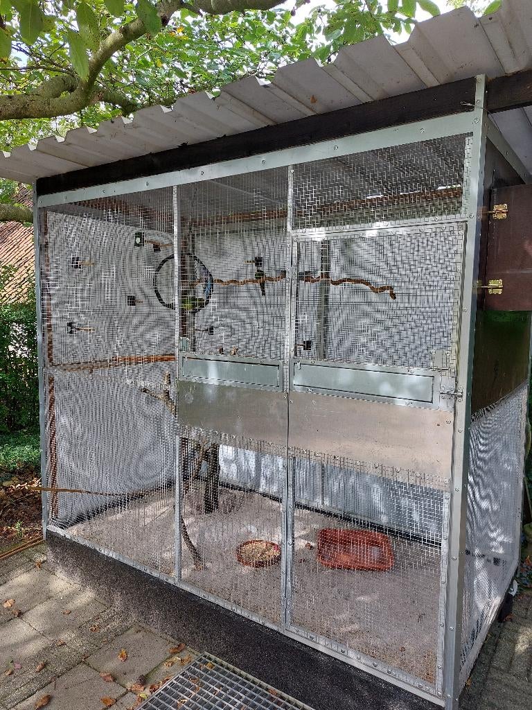 volière, Dieren en Toebehoren, Vogels | Hokken en Kooien, Ophalen, Zo goed als nieuw, Aluminium, Volière