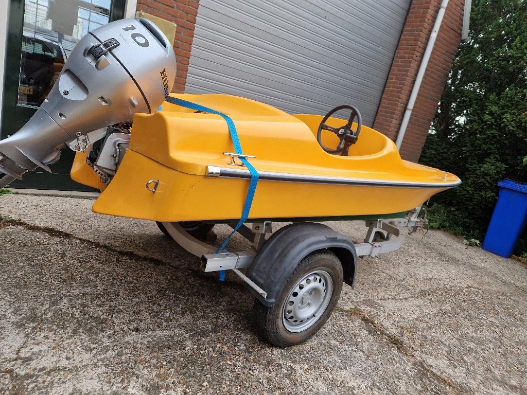 Speedboot Freefire + trailer + 10pk Honda motor, Ophalen, Zo goed als nieuw, Minder dan 70 pk, 3 tot 6 meter