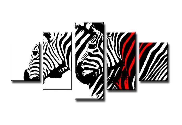 Nieuw * 5 Luik van Canvas * Zebra Zwart Wit 80x160cm, Antiek en Kunst, Kunst | Schilderijen | Abstract, Ophalen of Verzenden