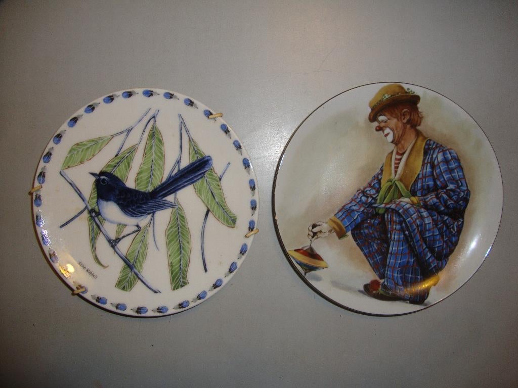 wandbordje met afbeelding van clown en vogel, Ophalen of Verzenden