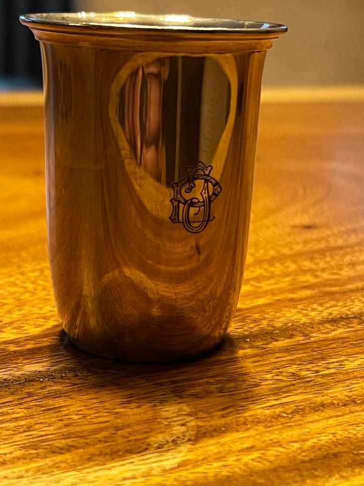 Antieke Kinderbeker met Initialen - Zilverkleurig, Antiek en Kunst, Antiek | Goud en Zilver, Zilver, Ophalen of Verzenden