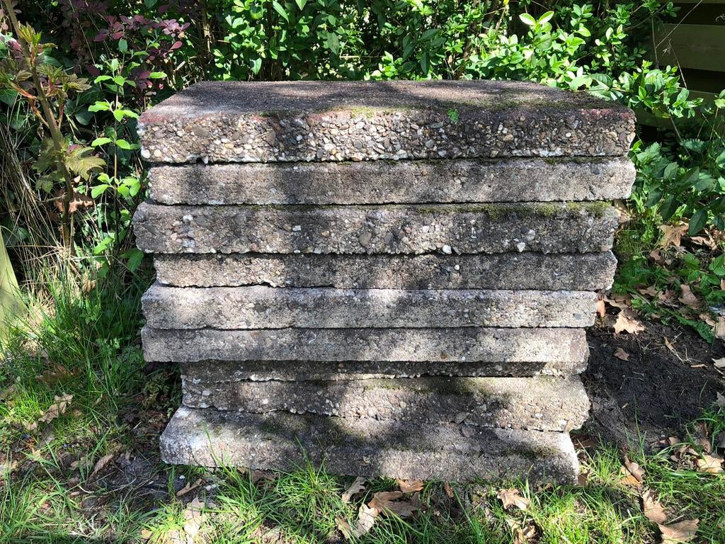 Gratis tegels, Tuin en Terras, Ophalen, Gebruikt, Beton, Terrastegels