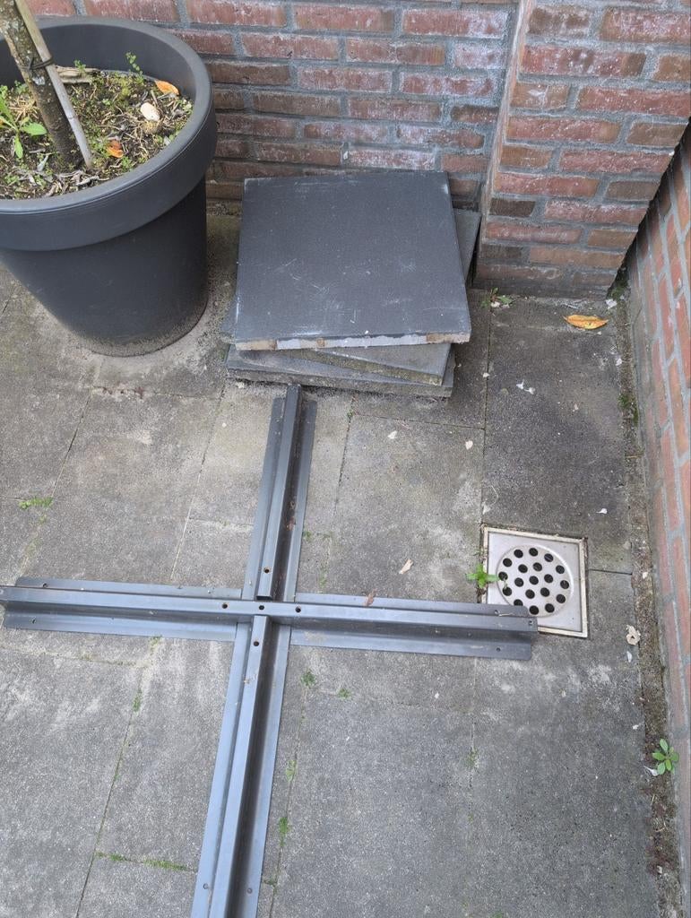 Parasol voet inclusief 4 tegels, Tuin en Terras, Ophalen, Minder dan 1 meter, Parasolvoet