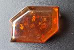Barnsteen amber broche, 925 zilver zetting, Ophalen of Verzenden, Zilver, Broche