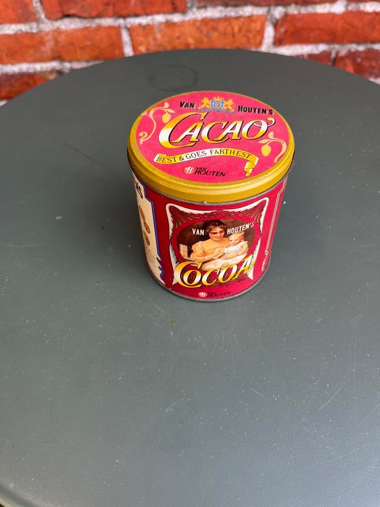 Van houten cacao met inhoud, Verzamelen, Blikken, Ophalen, Zo goed als nieuw, Overige