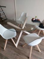 Glazen eettafel Goossens met vier stoelen, Ophalen