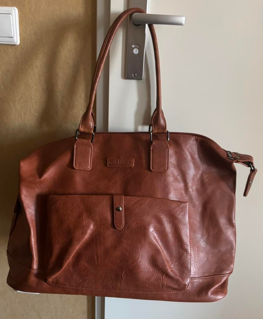 Schouder/reis-tas Jack Miles, Ophalen, 40 tot 60 cm, Bruin, Minder dan 35 cm