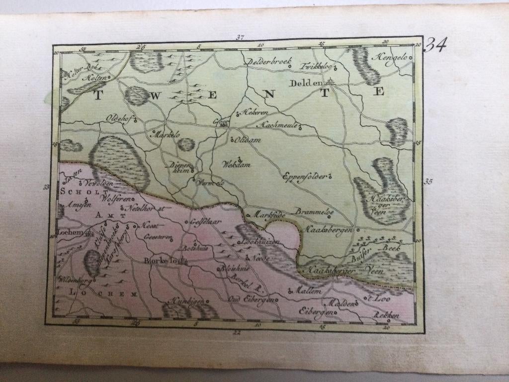 Enschede, Hengelo, Lochem e/o, (2) JC Sepp, 1773 ., Cartografie, Handgekleurd, 1700 - 1799, Verzenden