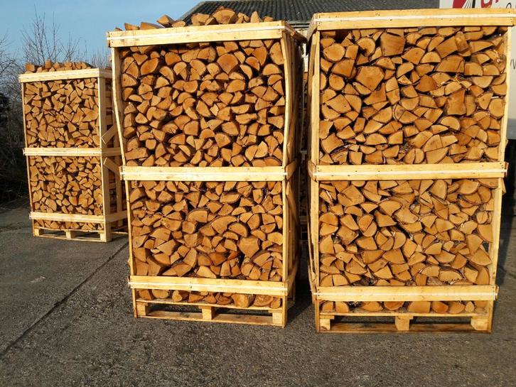Gekloofd DROOG Berkenhout. krat 1,8 kuub gestapeld, Tuin en Terras, Haardhout, Minder dan 3 m³, Ophalen