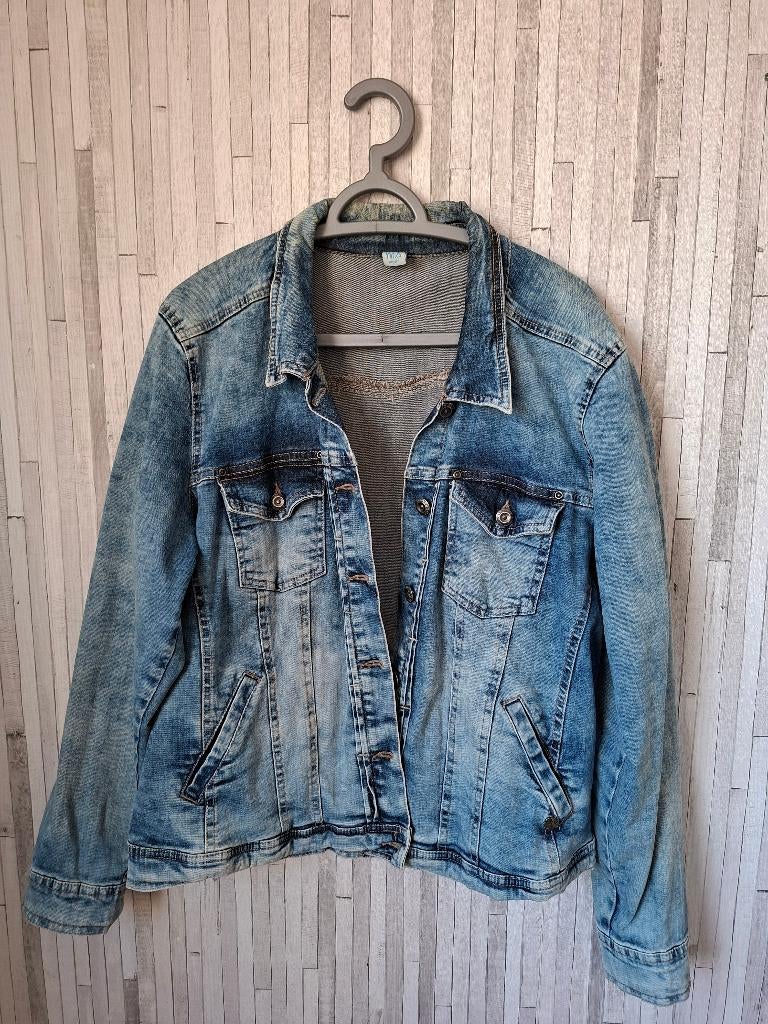 spijkerjas maat 48, Kleding | Dames, Grote Maten, Blauw, Ophalen of Verzenden, MS Mode, Jasje of Colbert