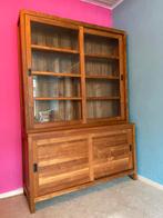 Mooie teakhouten buffetkast. 150x48x220 cm., Ophalen, 200 cm of meer, Glas, 150 tot 200 cm