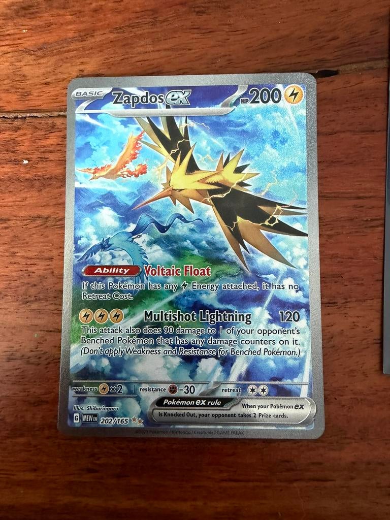 Zapdos ex #202, Verzamelen, Speelkaarten, Jokers en Kwartetten, Ophalen of Verzenden, Zo goed als nieuw, Speelkaart(en)