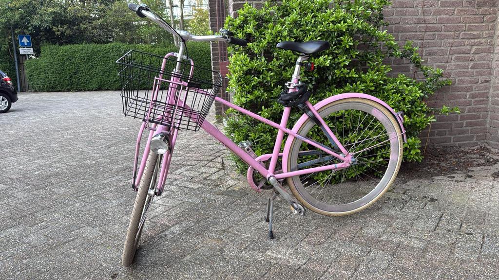 Veloretti caferacer roze, Terugtraprem, Gebruikt, Versnellingen, 50 tot 53 cm