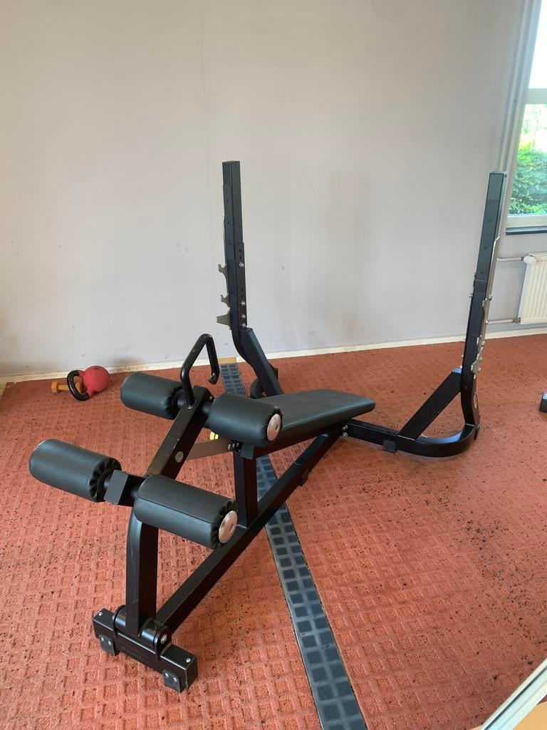 Technogym pure strength Olympic decline bench, Ophalen, Zo goed als nieuw, Fitnessbank