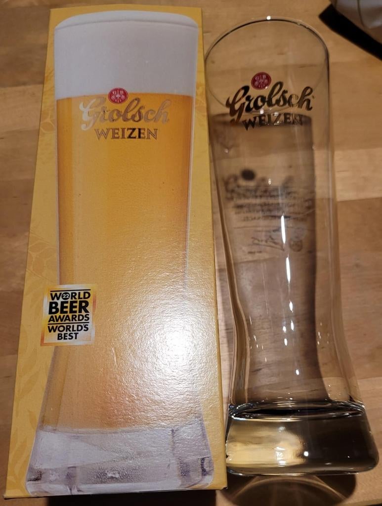 Grolsch weizen bierglas beerglass, Ophalen of Verzenden, Zo goed als nieuw, Glas of Glazen, Grolsch
