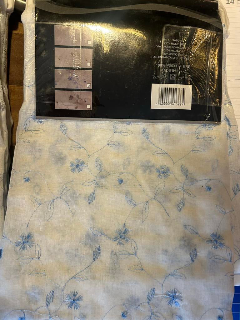 CDV Gordijn met bloemenpatroon, 140x290 cm, 100 tot 150 cm, 200 cm of meer, Wit, Nieuw