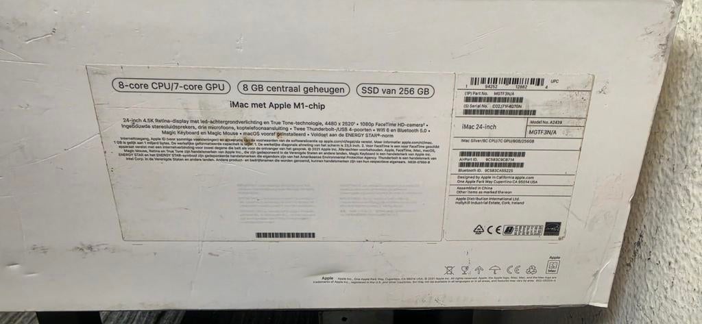 Apple iMac 24-inch M1 - 8GB RAM, 256GB SSD, Computers en Software, Apple Desktops, Zo goed als nieuw, iMac, SSD, Onbekend, 8 GB