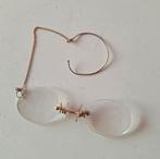 Antieke pince-nez bril ca 1900 met kettinkje en leren koker, Antiek en Kunst, Curiosa en Brocante, Verzenden