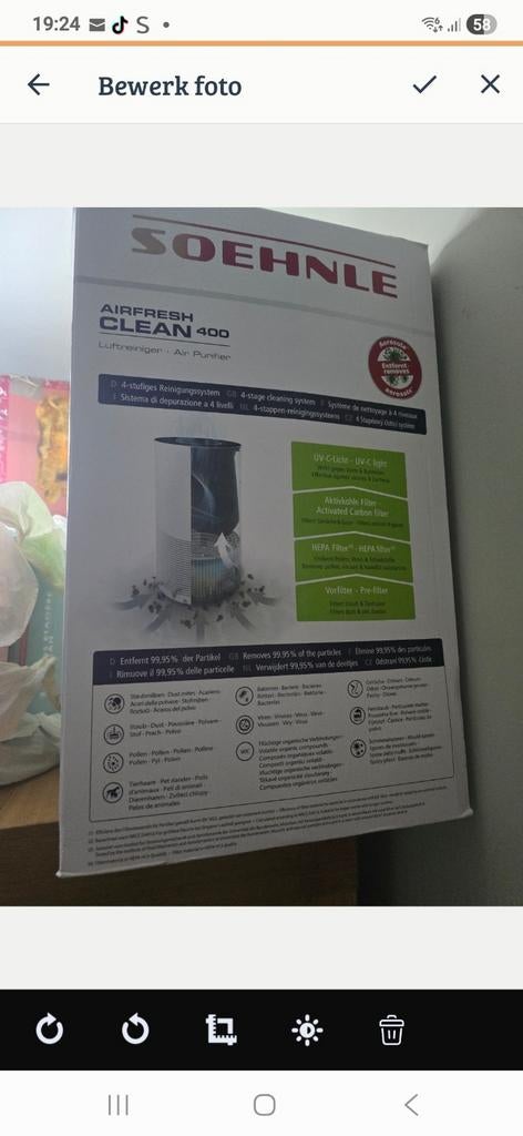 Soehnle Airfresh Clean 400 Luchtreiniger - Nieuw in doos, Witgoed en Apparatuur, Luchtbehandelingsapparatuur, Ophalen of Verzenden