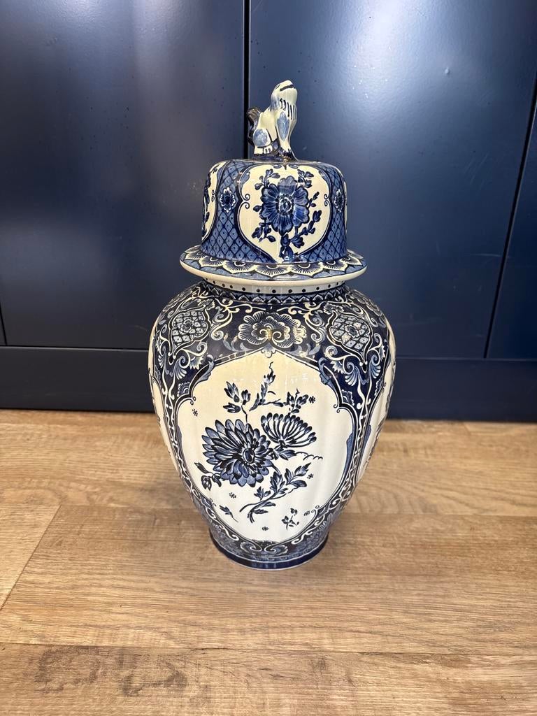 Prachtige Boch Delfts Blauw gemberpot met deksel, Ophalen of Verzenden