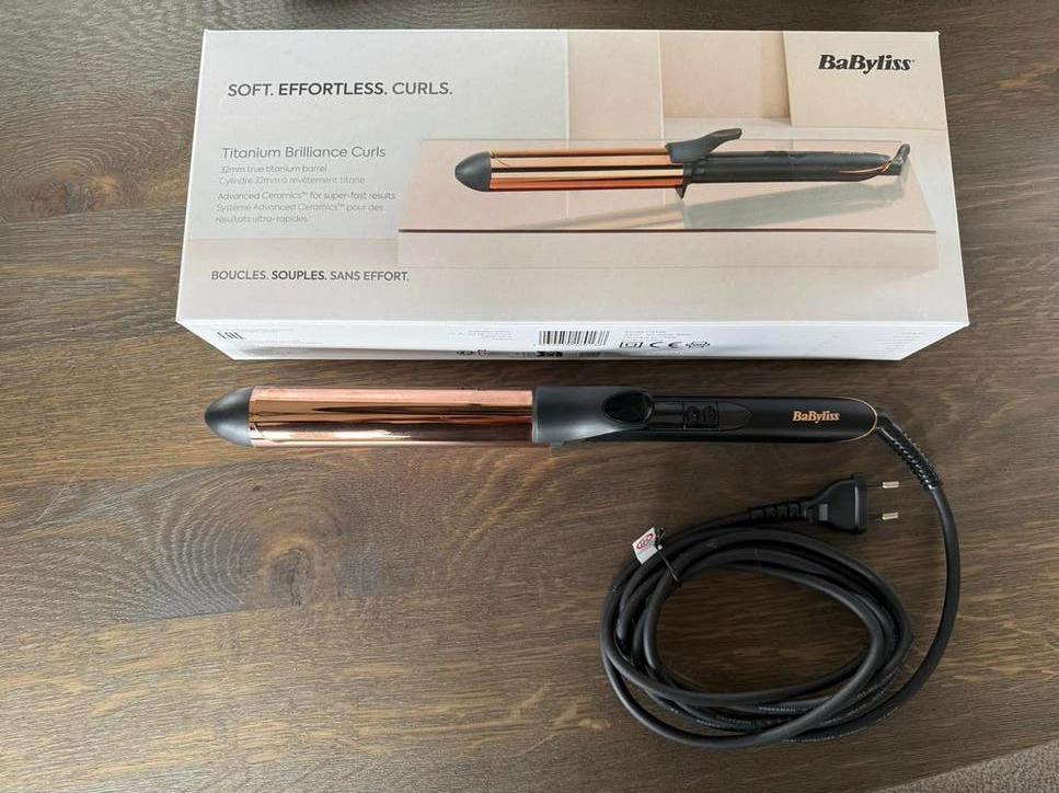 BaByliss krultang 32mm titanium - NIEUW, Ophalen of Verzenden, Nieuw, Krultang of Stijltang