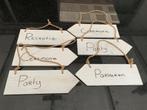 6 Houten wegwijzeringspijlen voor feesten, Ophalen of Verzenden, Zo goed als nieuw, Versiering, Geboorte of Huwelijk