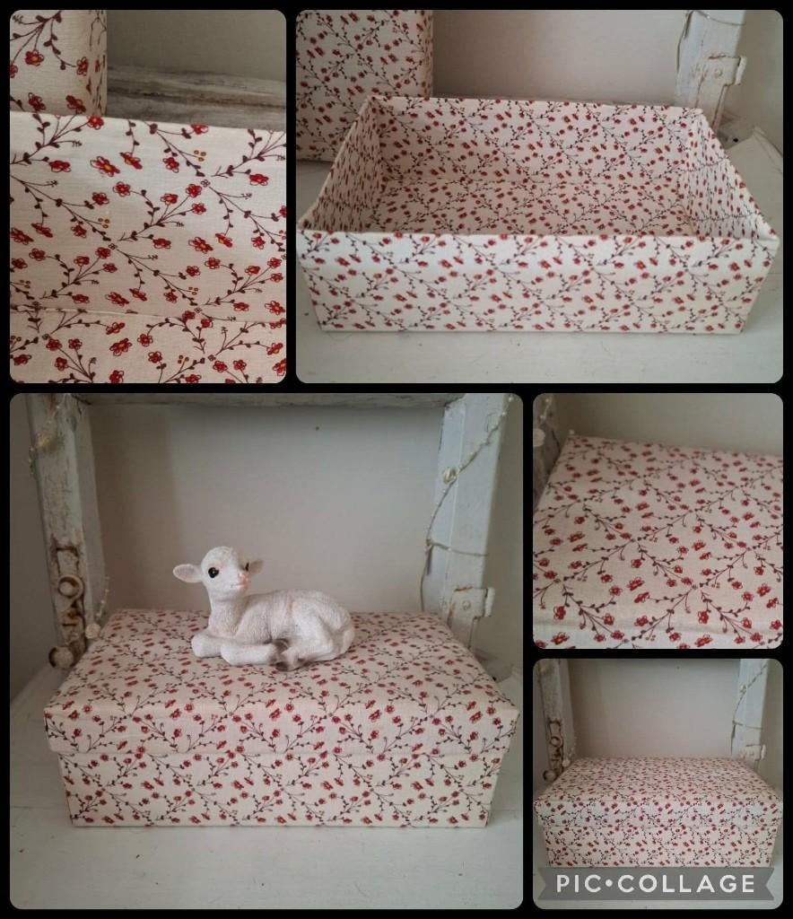 Prachtige stoffen Vintage doos. (Franse Boites), Ophalen of Verzenden