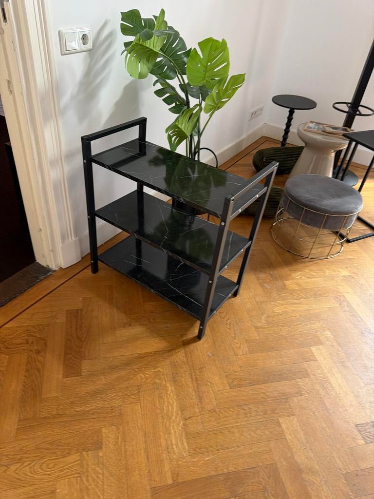 Modern schoenenrek met marmerlook planken, Ophalen, Zo goed als nieuw