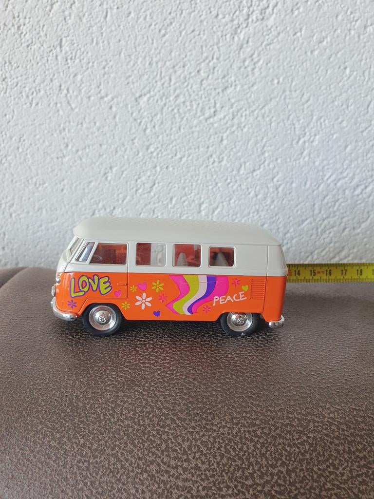 Volkswagen 1963 TI Bus Love Peace oranje, Ophalen of Verzenden