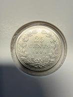 Kwartje 1904 Wilhelmina, Zilver, 25 cent, Ophalen of Verzenden, Koningin Wilhelmina
