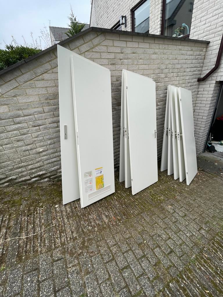 8 opdekdeuren incl. Nemef binnenwerk, Ophalen, Gebruikt, 80 tot 100 cm, Binnendeur