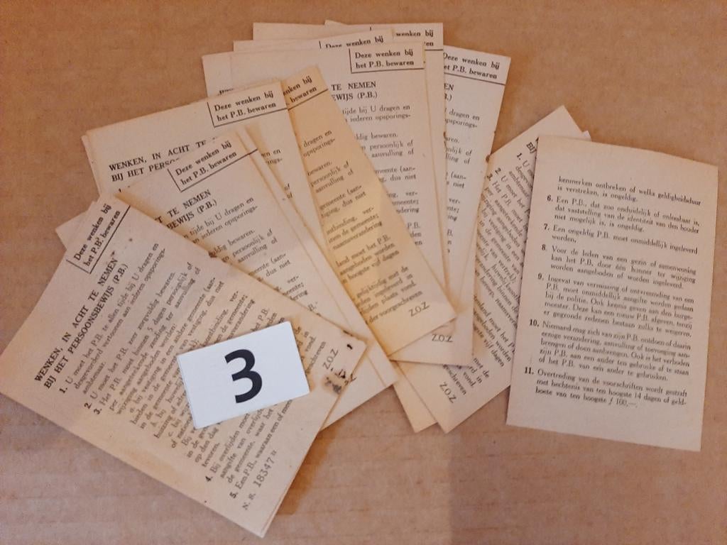 PERSOONSBEWIJS  WENKEN, Verzamelen, Militaria | Tweede Wereldoorlog, Ophalen of Verzenden, Landmacht, Nederland, Boek of Tijdschrift