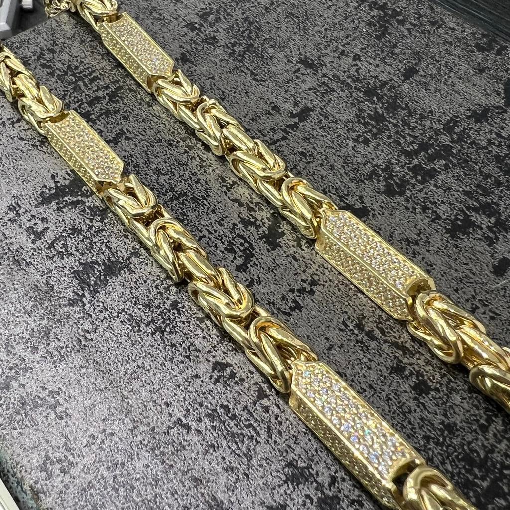 14k gouden koningsketting dik schakel, Sieraden, Tassen en Uiterlijk, Kettingen, Ophalen of Verzenden, Nieuw, Goud