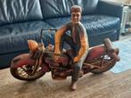 Vintage Man op Harley Davidson Motor Beeld, Ophalen of Verzenden, Gebruikt