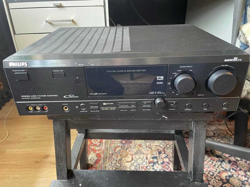 Philips FR 995 AV receiver zwart, Audio, Tv en Foto, Versterkers en Receivers, Gebruikt, 60 tot 120 watt, Ophalen, Overige merken