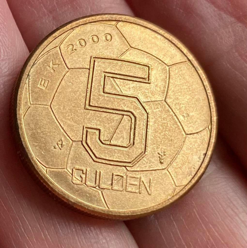 5 gulden munt - EK 2000 speciale muntmeester teken, Postzegels en Munten, Munten | Nederland, Ophalen of Verzenden, Koningin Beatrix