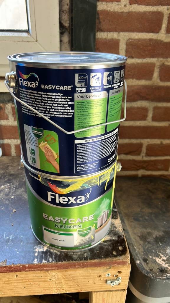Muurverf flexa easy care, Ophalen, Geel, Nieuw, Verf